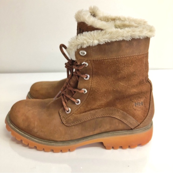 Helly Hansen Genuine Leather Brown Waterproof Outdoor Winter Boots. Women  7.5 - Picture 1 of 15